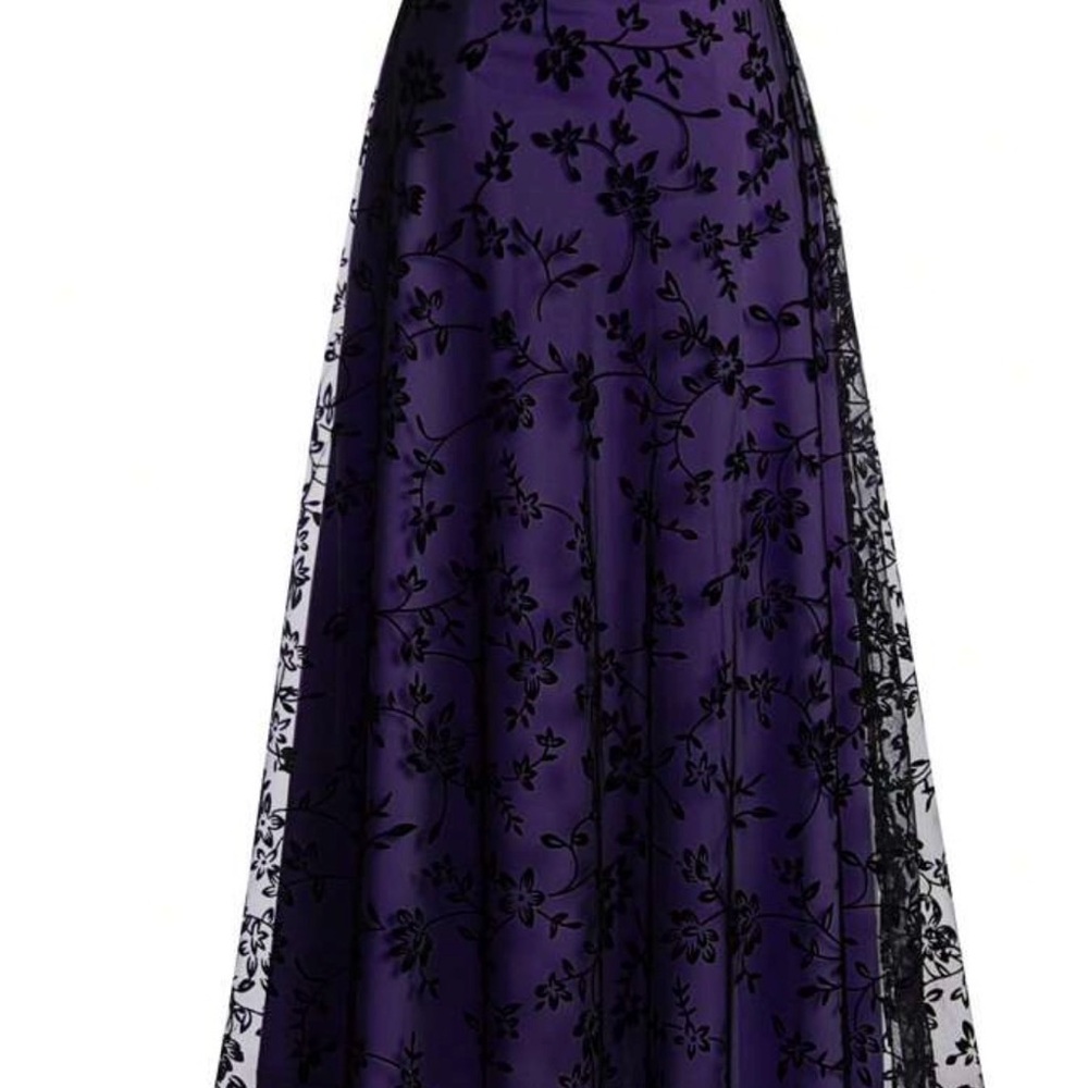 Elegant Purple Floral Women's Skirt